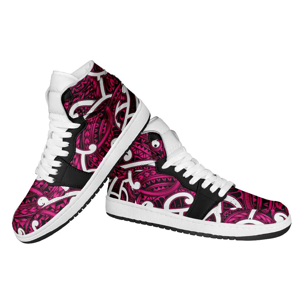 Aotearoa Maori Kowhaiwhai High Sneakers AJ1 Mawhero Puhoro and Patiki