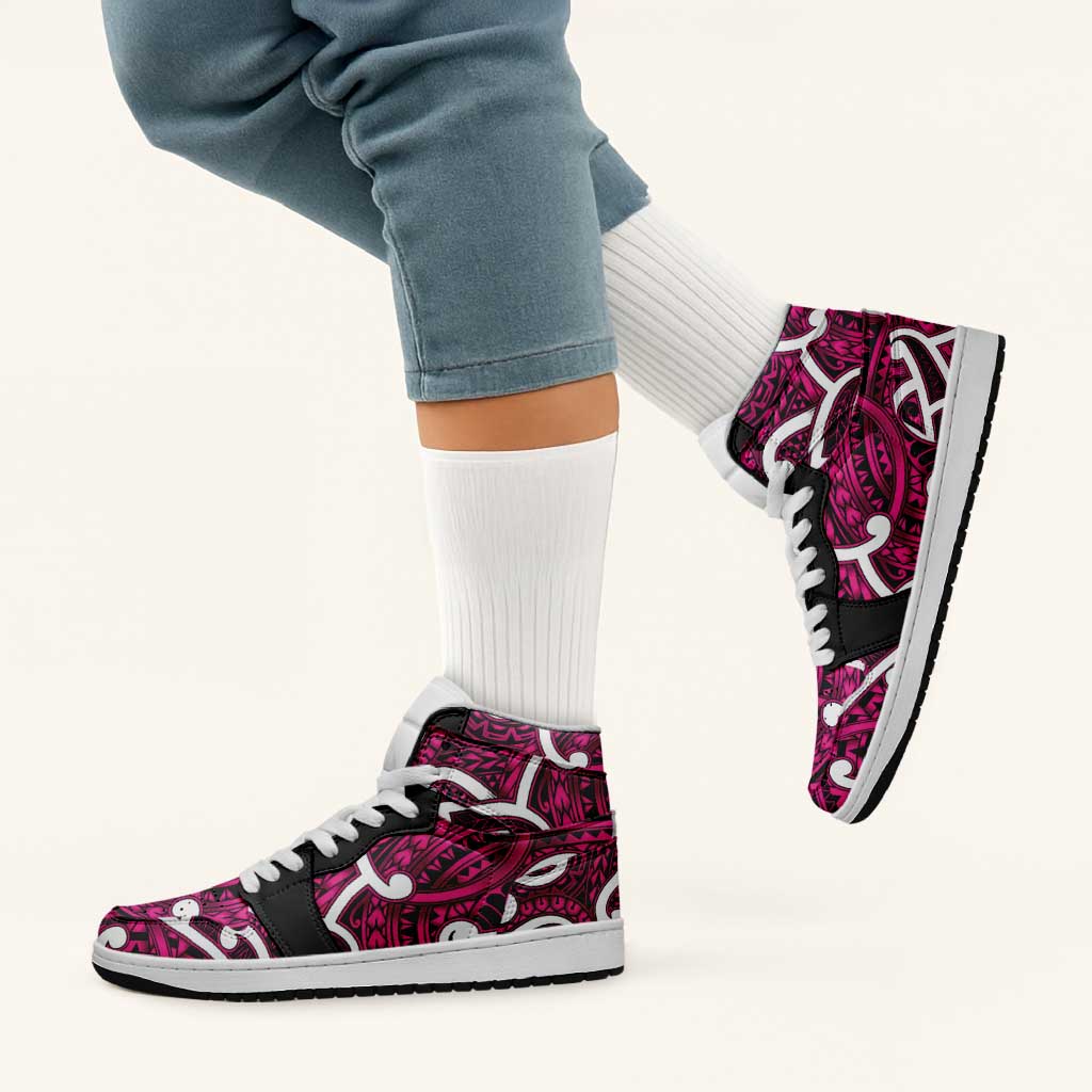 Aotearoa Maori Kowhaiwhai High Sneakers AJ1 Mawhero Puhoro and Patiki