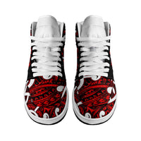 Aotearoa Maori Kowhaiwhai High Sneakers AJ1 Whero Puhoro and Patiki