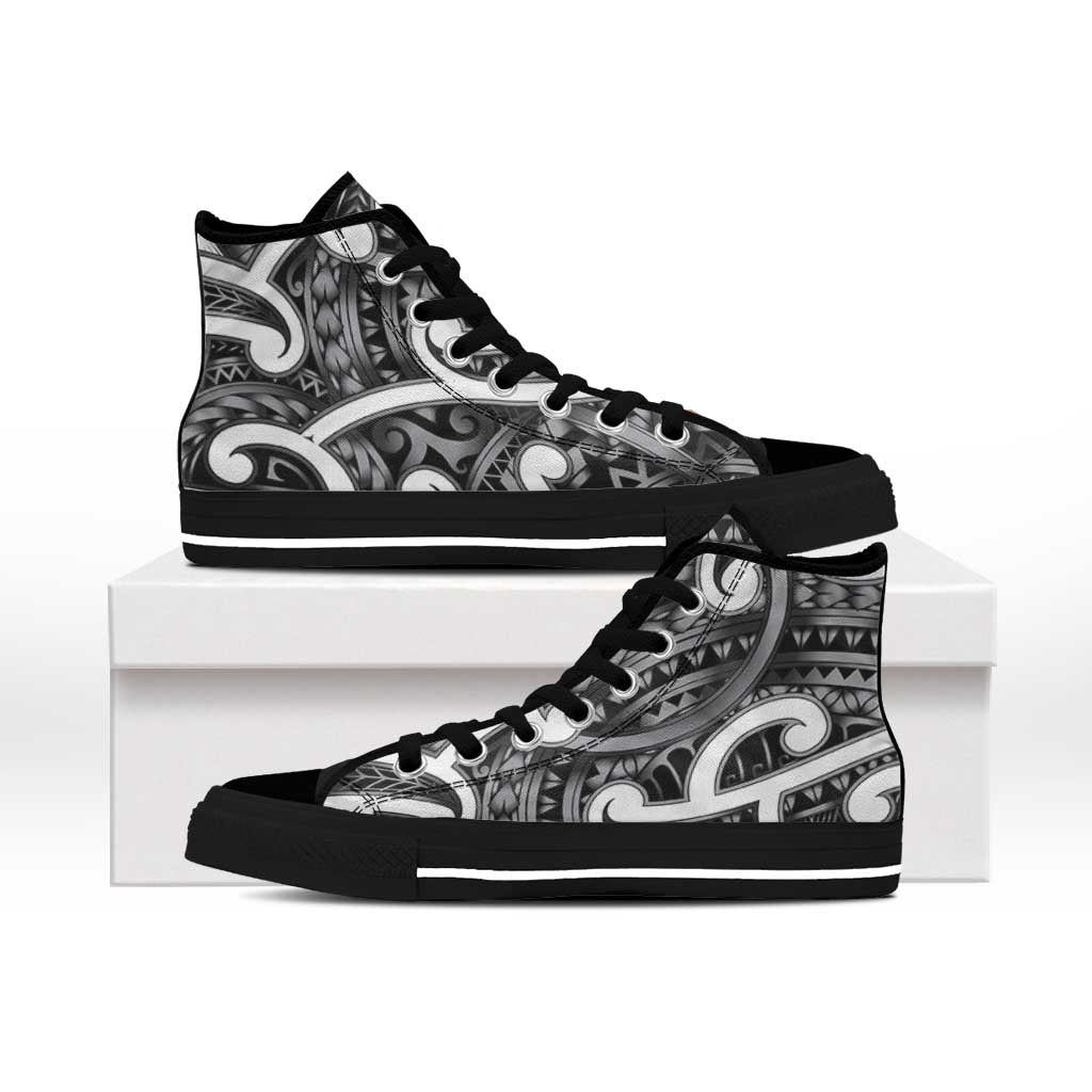 Aotearoa Maori Kowhaiwhai High Top Shoes Kiwikiwi Puhoro and Patiki