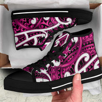 Aotearoa Maori Kowhaiwhai High Top Shoes Mawhero Puhoro and Patiki