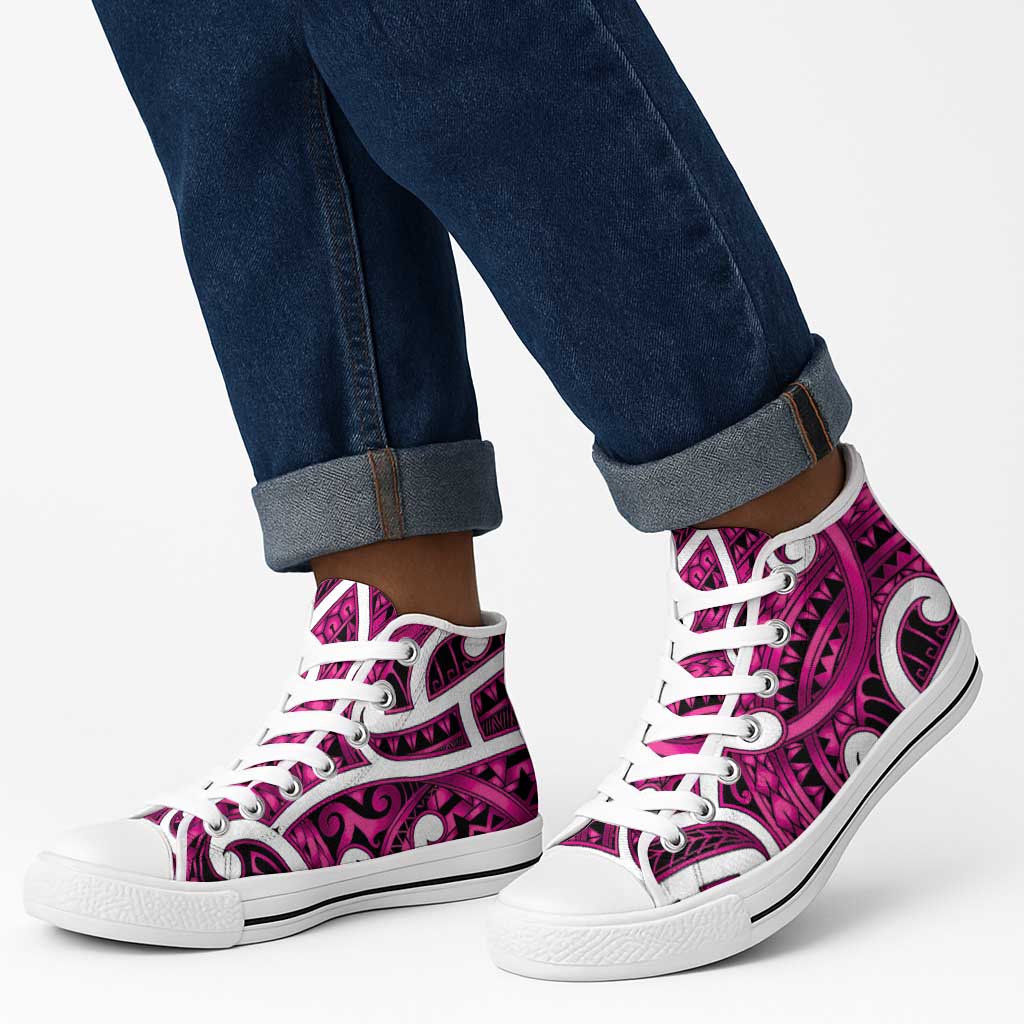 Aotearoa Maori Kowhaiwhai High Top Shoes Mawhero Puhoro and Patiki