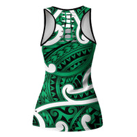 Aotearoa Maori Kowhaiwhai Hollow Tank Top Kakariki Puhoro and Patiki