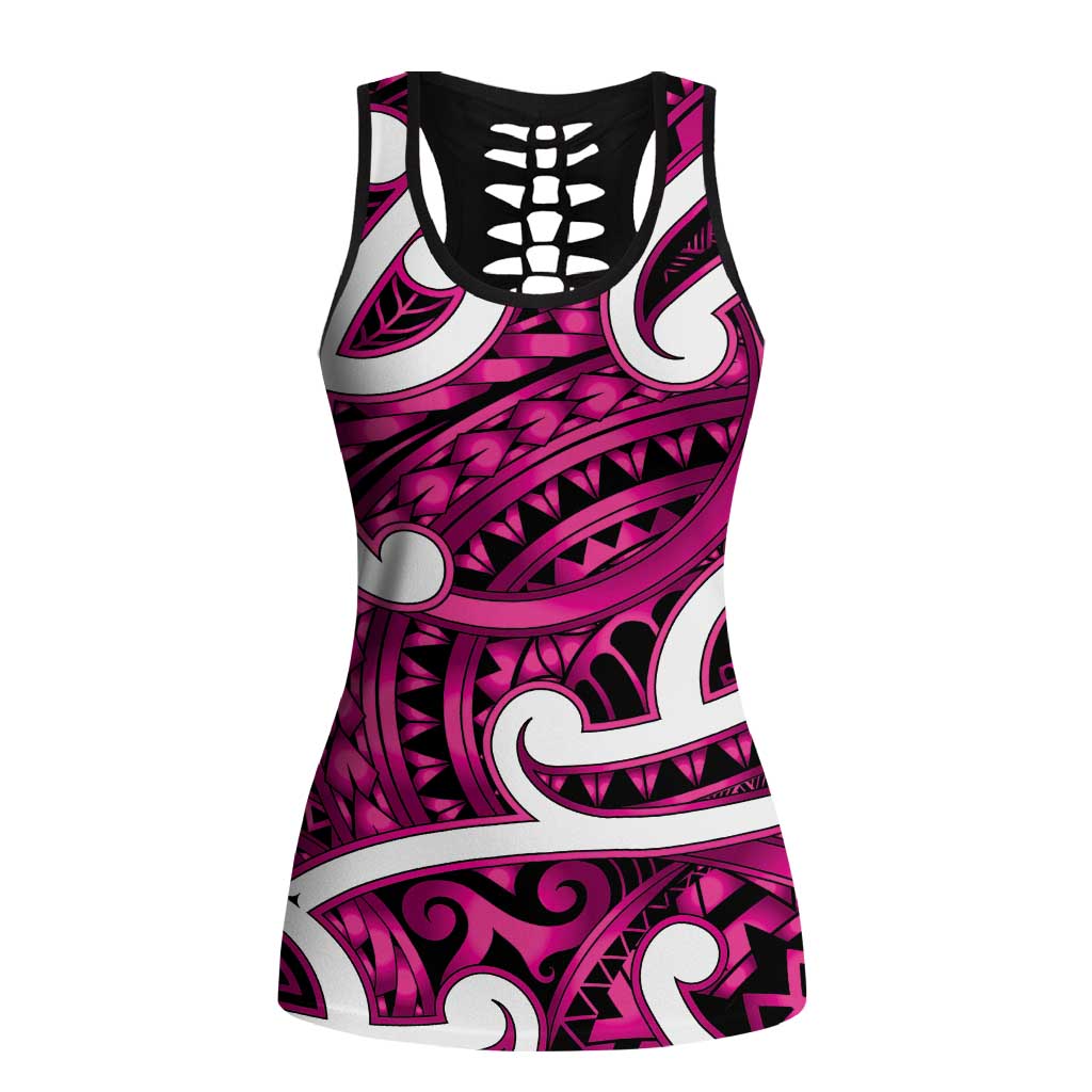Aotearoa Maori Kowhaiwhai Hollow Tank Top Mawhero Puhoro and Patiki