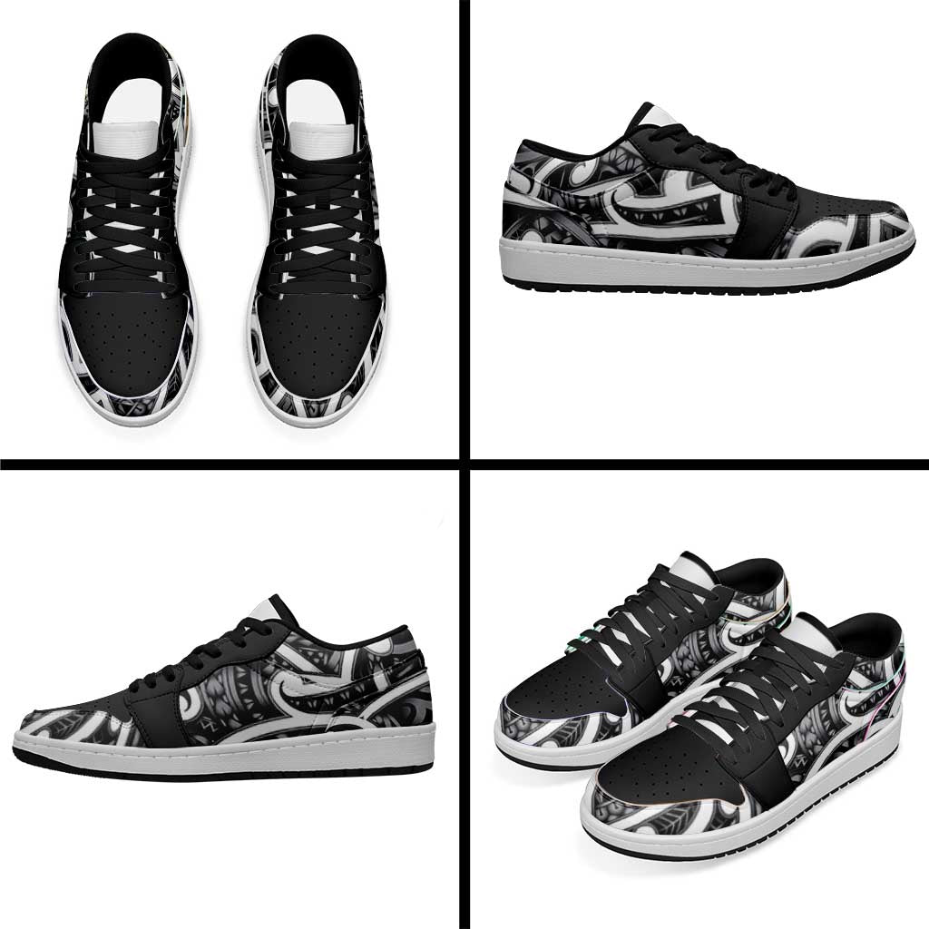 Aotearoa Maori Kowhaiwhai Low Sneakers Kiwikiwi Puhoro and Patiki