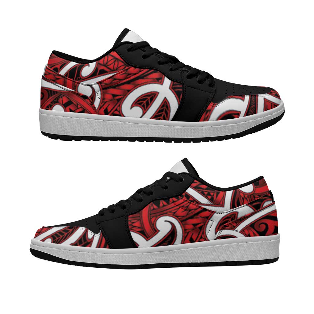 Aotearoa Maori Kowhaiwhai Low Sneakers Whero Puhoro and Patiki