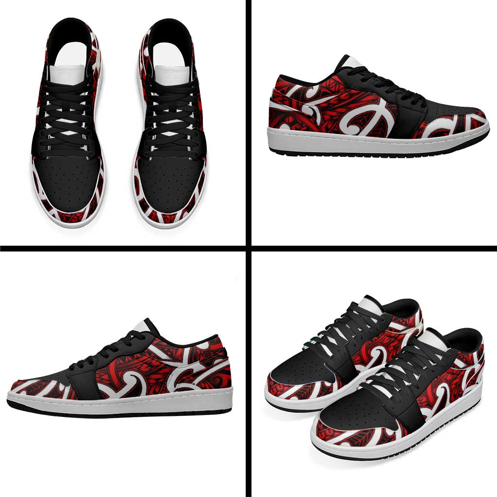 Aotearoa Maori Kowhaiwhai Low Sneakers Whero Puhoro and Patiki