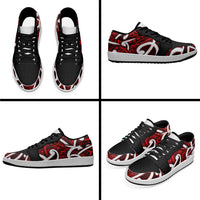 Aotearoa Maori Kowhaiwhai Low Sneakers Whero Puhoro and Patiki