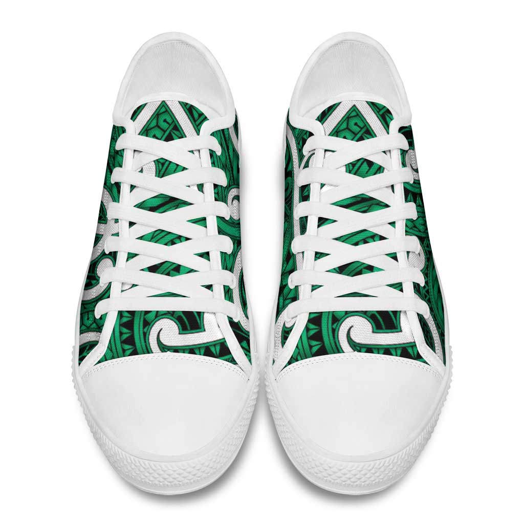 Aotearoa Maori Kowhaiwhai Low Top Shoes Kakariki Puhoro and Patiki