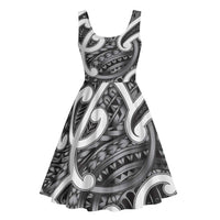 Aotearoa Maori Kowhaiwhai Midi Dress Kiwikiwi Puhoro and Patiki