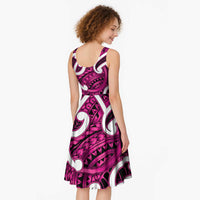 Aotearoa Maori Kowhaiwhai Midi Dress Mawhero Puhoro and Patiki