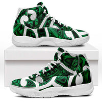 Aotearoa Maori Kowhaiwhai Sneakers J11 Kakariki Puhoro and Patiki