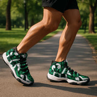 Aotearoa Maori Kowhaiwhai Sneakers J11 Kakariki Puhoro and Patiki