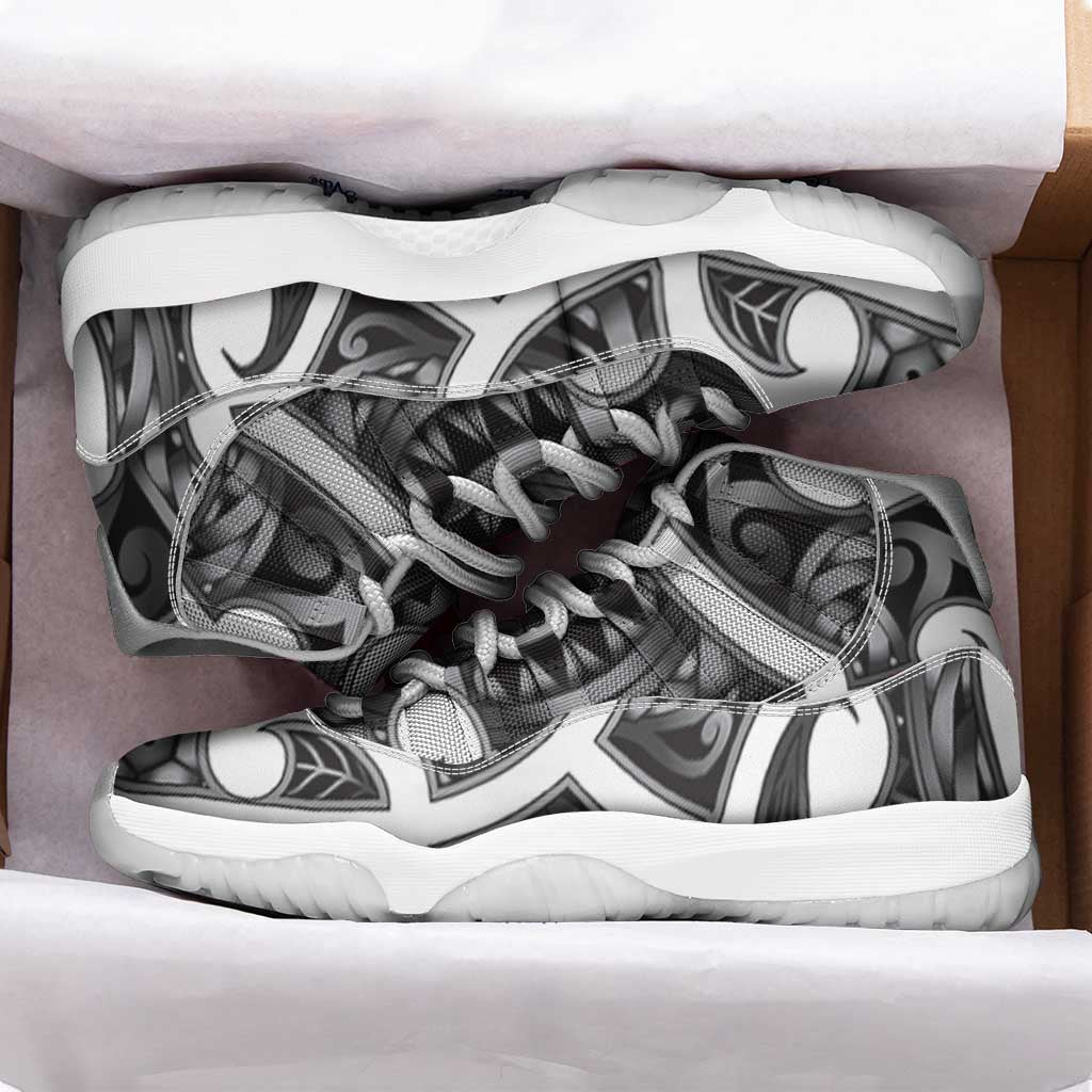 Aotearoa Maori Kowhaiwhai Sneakers J11 Kiwikiwi Puhoro and Patiki