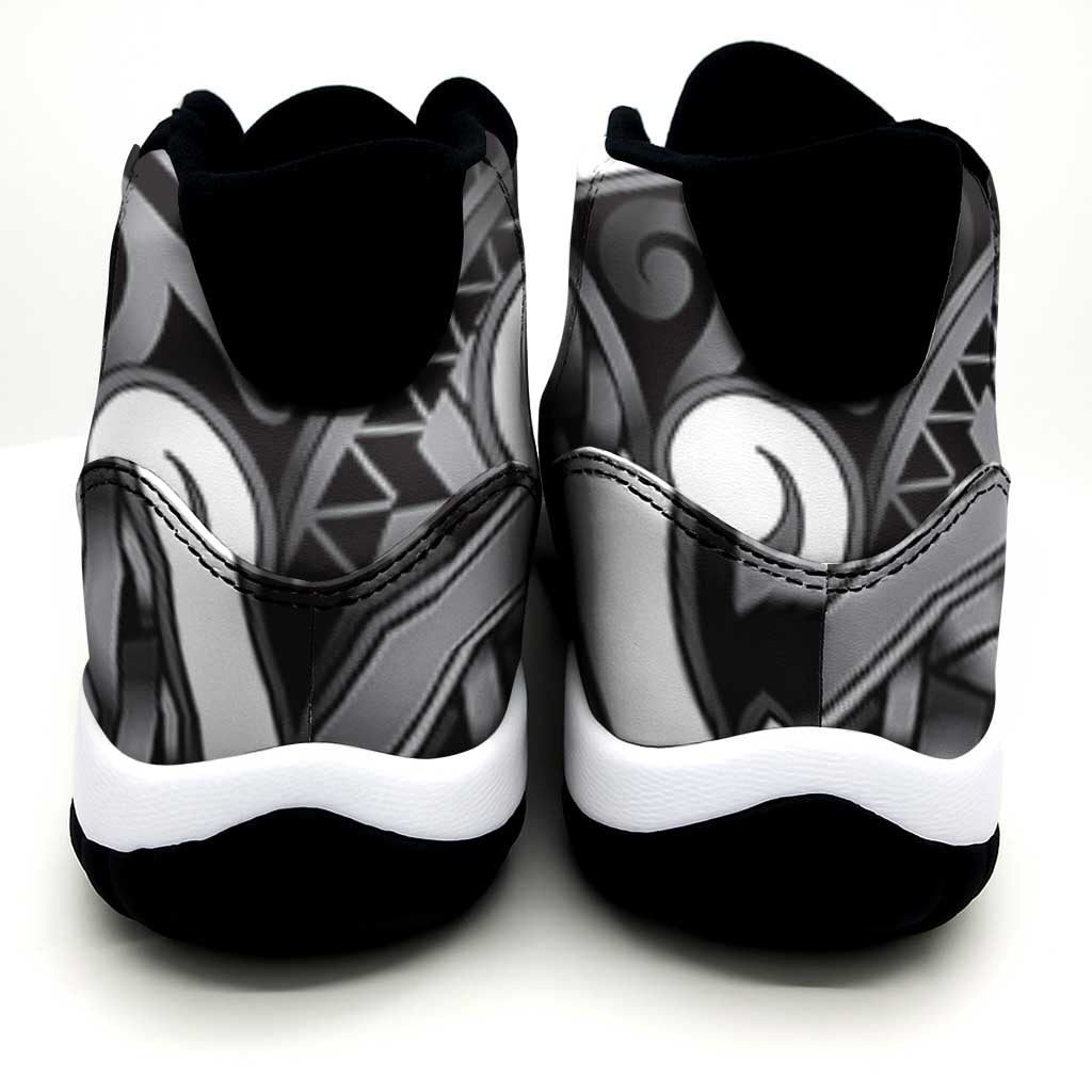 Aotearoa Maori Kowhaiwhai Sneakers J11 Kiwikiwi Puhoro and Patiki