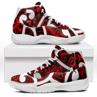 Aotearoa Maori Kowhaiwhai Sneakers J11 Whero Puhoro and Patiki