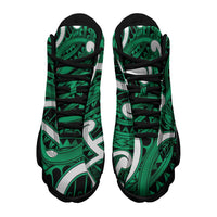 Aotearoa Maori Kowhaiwhai Sneakers J13 Kakariki Puhoro and Patiki