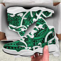 Aotearoa Maori Kowhaiwhai Sneakers J13 Kakariki Puhoro and Patiki