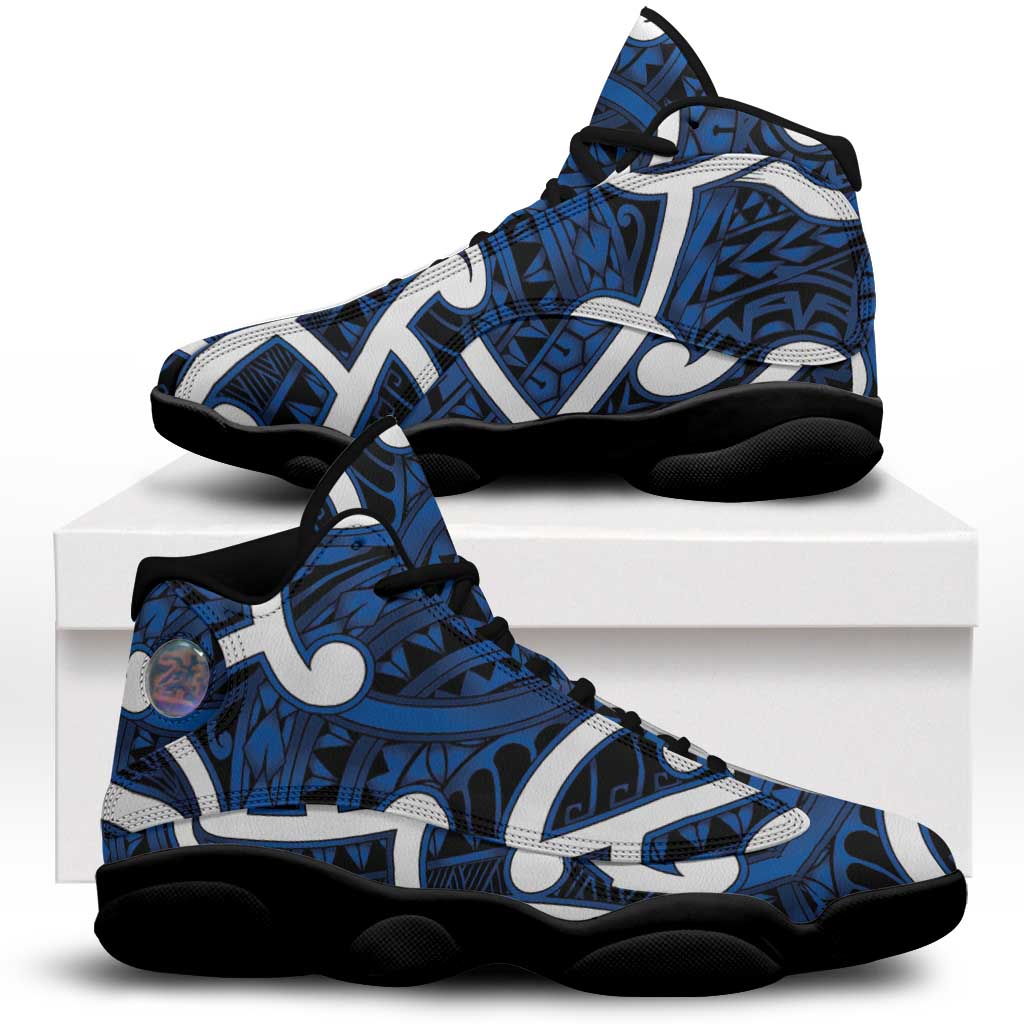 Aotearoa Maori Kowhaiwhai Sneakers J13 Kikorangi Puhoro and Patiki