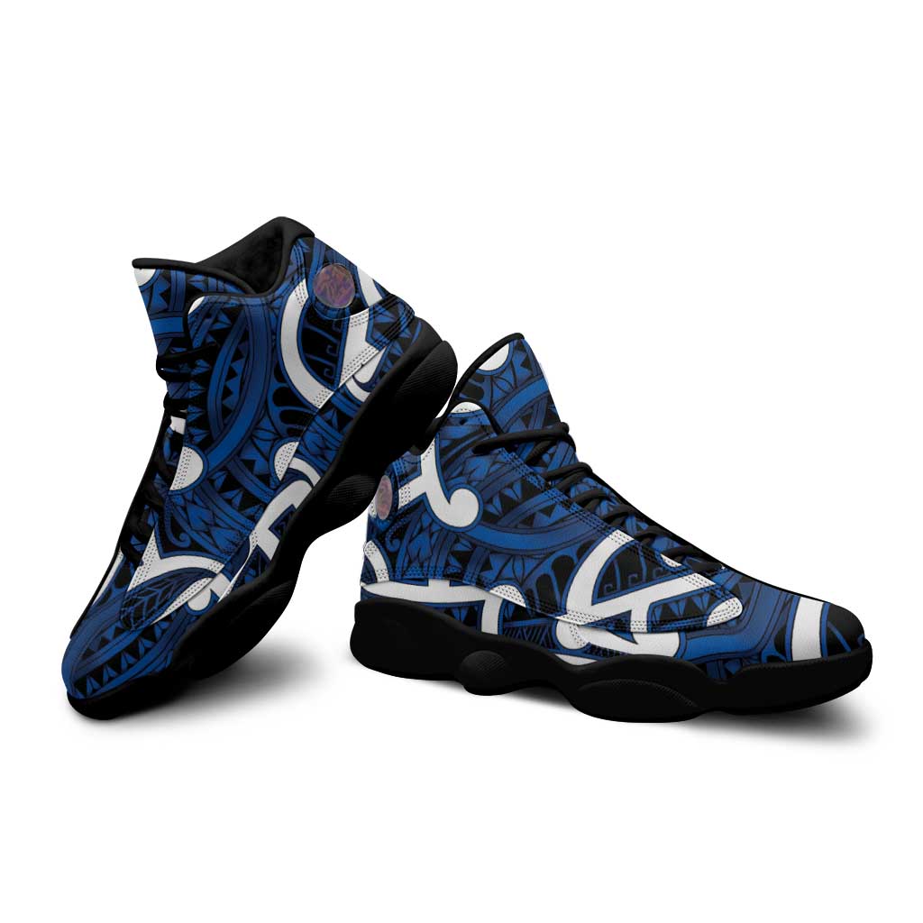 Aotearoa Maori Kowhaiwhai Sneakers J13 Kikorangi Puhoro and Patiki