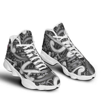 Aotearoa Maori Kowhaiwhai Sneakers J13 Kiwikiwi Puhoro and Patiki