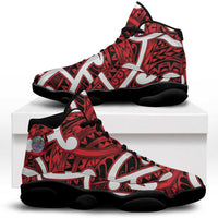 Aotearoa Maori Kowhaiwhai Sneakers J13 Whero Puhoro and Patiki