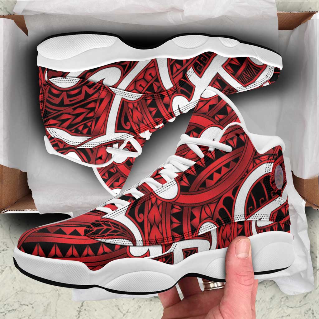 Aotearoa Maori Kowhaiwhai Sneakers J13 Whero Puhoro and Patiki