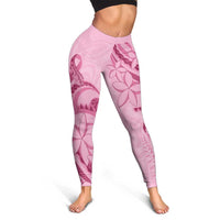 Aotearoa Maori Leggings Pink Fern Ribbons - Polynesian Pride