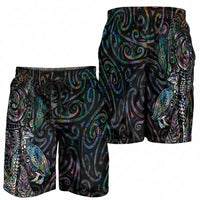 Aotearoa Moko Tribal Tattoo Shorts for Men New Zealand Maori Penguin and Fantail Paua Shell Style LT03 - Polynesian Pride