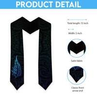 Aotearoa New Zealand Graduation Stole Koru Fern Blue Gradient
