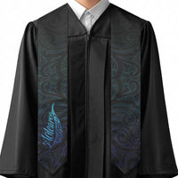 Aotearoa New Zealand Graduation Stole Koru Fern Blue Gradient