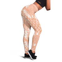 Apricot Mermaid Puakenikeni Maile Lei Leggings