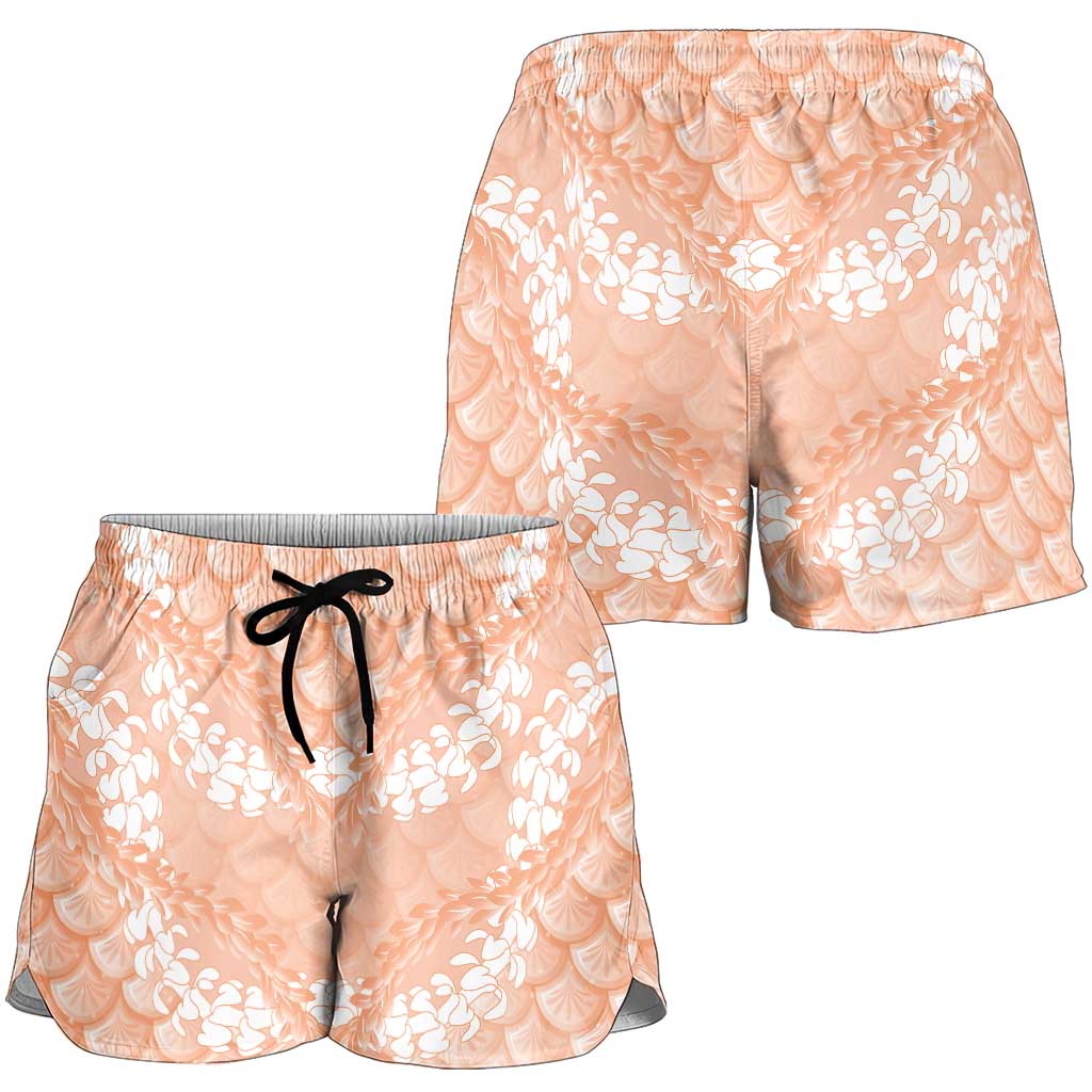 Apricot Mermaid Puakenikeni Maile Lei Shorts for Women