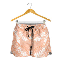 Apricot Mermaid Puakenikeni Maile Lei Shorts for Women