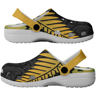 Australia New Zealand Rugby Clogs Shoes Gradient Aboriginal Wallabies and Maori Black Fern - Polynesian Pride