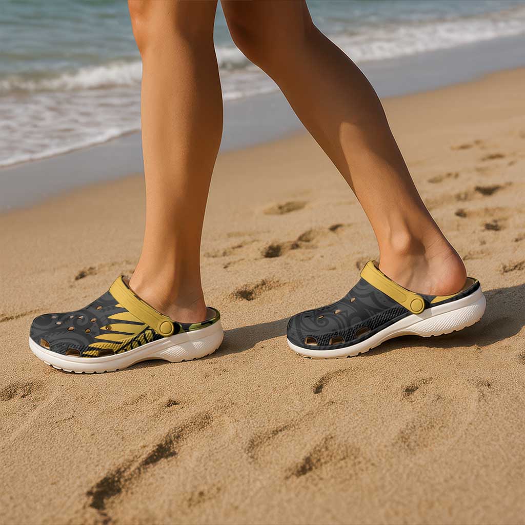 Australia New Zealand Rugby Clogs Shoes Gradient Aboriginal Wallabies and Maori Black Fern - Polynesian Pride