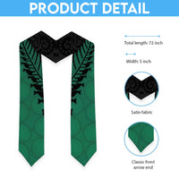 Australia New Zealand Rugby Graduation Stole Green Aboriginal Wallabies and Maori Black Fern - Polynesian Pride