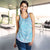 Baby Blue Gradient Polynesia Women Racerback Tank Hawaiian Tribal Hammerhead Shark Tattoo - Polynesian Pride