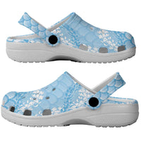 Baby Blue Mermaid Puakenikeni Maile Lei Clogs Shoes