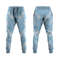 Baby Blue Mermaid Puakenikeni Maile Lei Jogger Pants