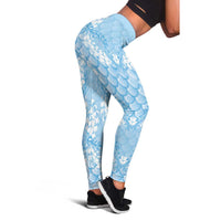 Baby Blue Mermaid Puakenikeni Maile Lei Leggings