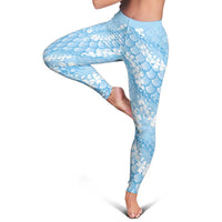 Baby Blue Mermaid Puakenikeni Maile Lei Leggings