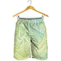 Baby Green Gradient Polynesia Shorts for Men Hawaiian Tribal Hammerhead Shark Tattoo - Polynesian Pride