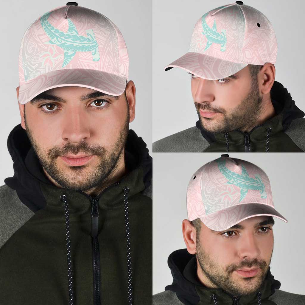 Baby Pink Gradient Polynesia Classic Cap Hawaiian Tribal Hammerhead Shark Tattoo LT14