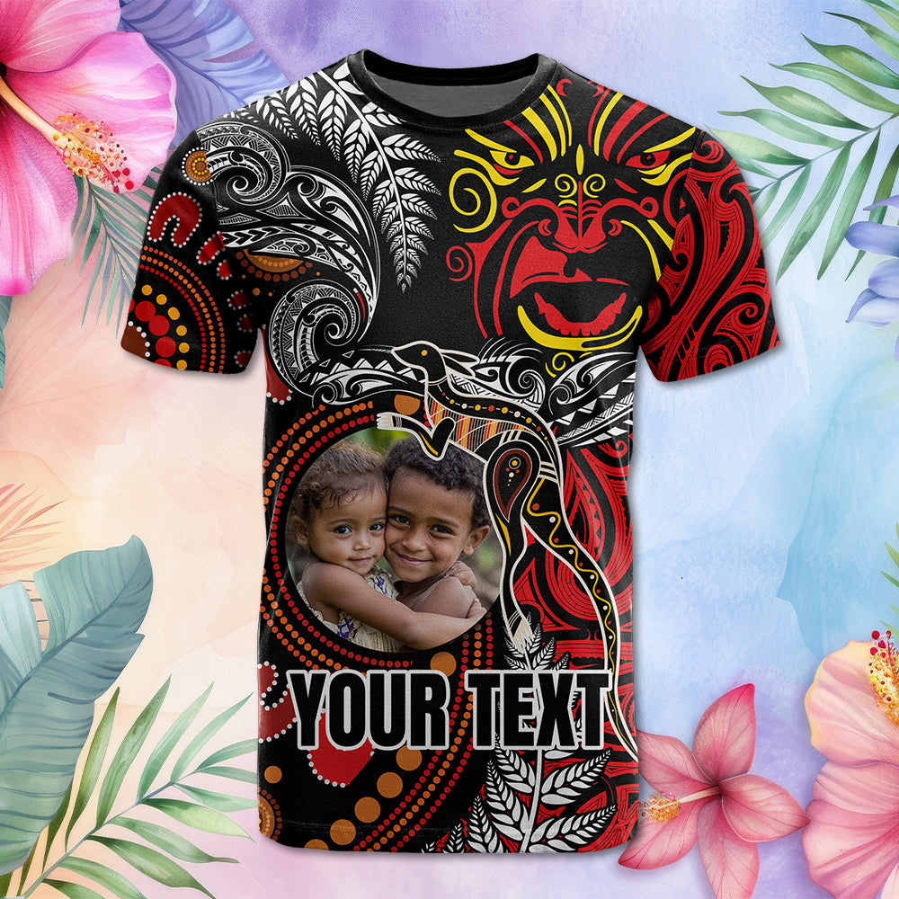 Custom Photo Aotearoa and Australia Toitu Te Tiriti T Shirt Honour the Treaty - Stand Together Stand Stronger CTM03
