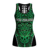 Basketball New Zealand Hollow Tank Top Green Maori Ta Moko Indigenous - Polynesian Pride