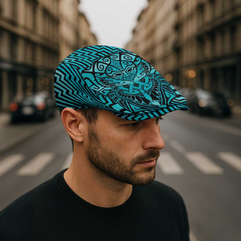 Basketball New Zealand Jeff Hat Teal Maori Ta Moko Indigenous - Polynesian Pride