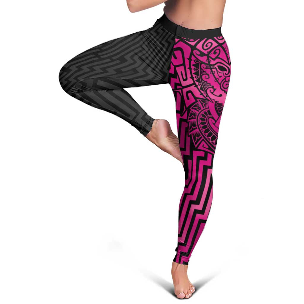 Basketball New Zealand Leggings Pink Maori Ta Moko Indigenous - Polynesian Pride