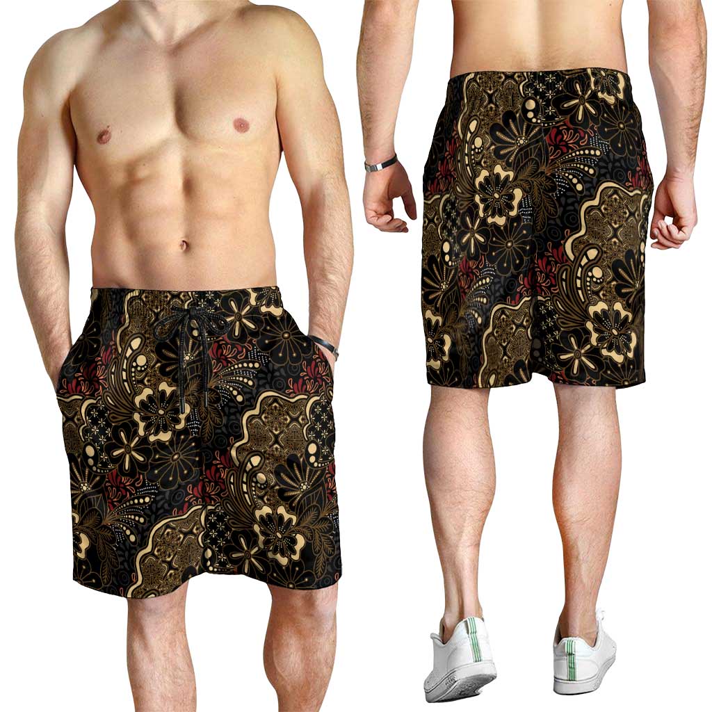 Batik Sekar Jagad Shorts for Men Indonesian Traditional Pattern