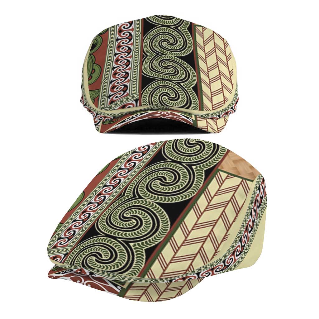 Beige Aotearoa Kowhaiwhai Pattern Jeff Hat NZ Maori Quilt Style - Polynesian Pride